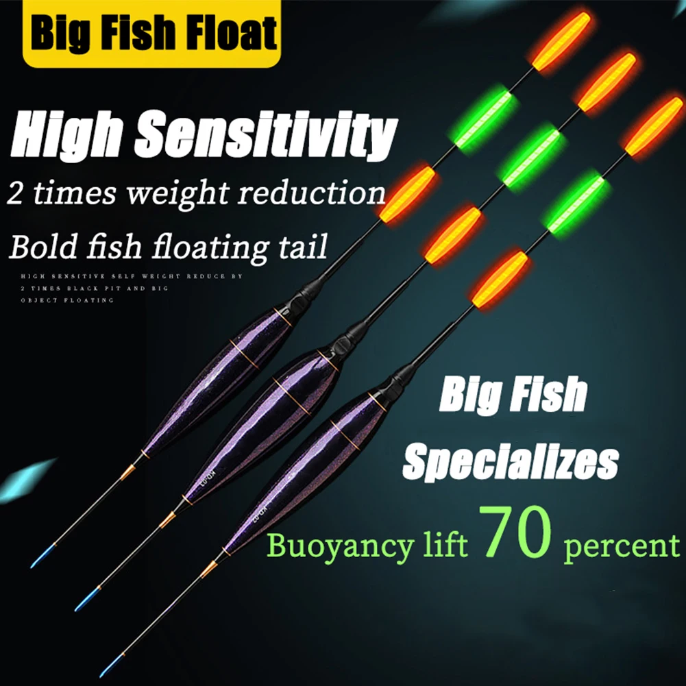 

Fishing Bobber Night Lighted Fishing Float with Luminuous Glowing Stick High Sensitivity Striped-Bass Fishing Accessories