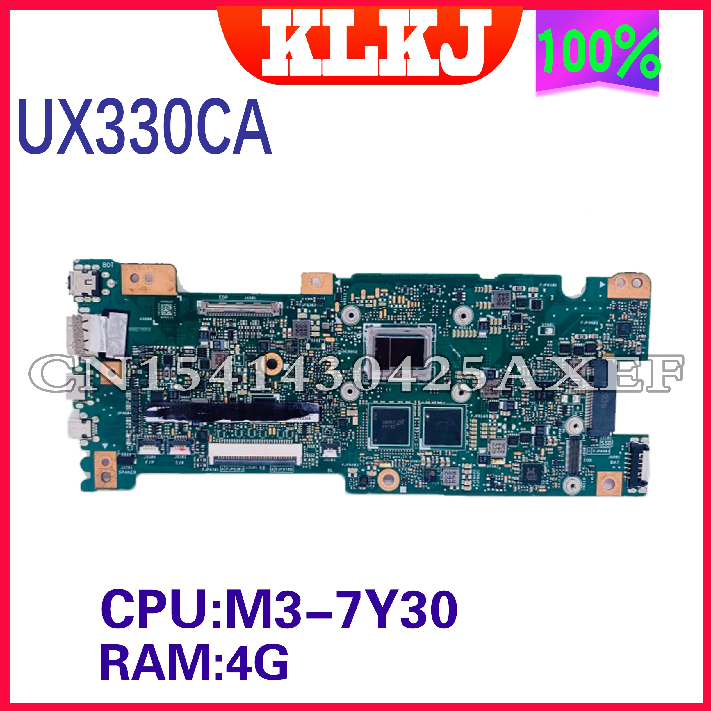 

KLKJ UX330CA Laptop Motherboard For ASUS ZenBook UX330CAK UX330C UX330 Test Original Mainboard 4G-RAM M3-7Y30 100% Working Well