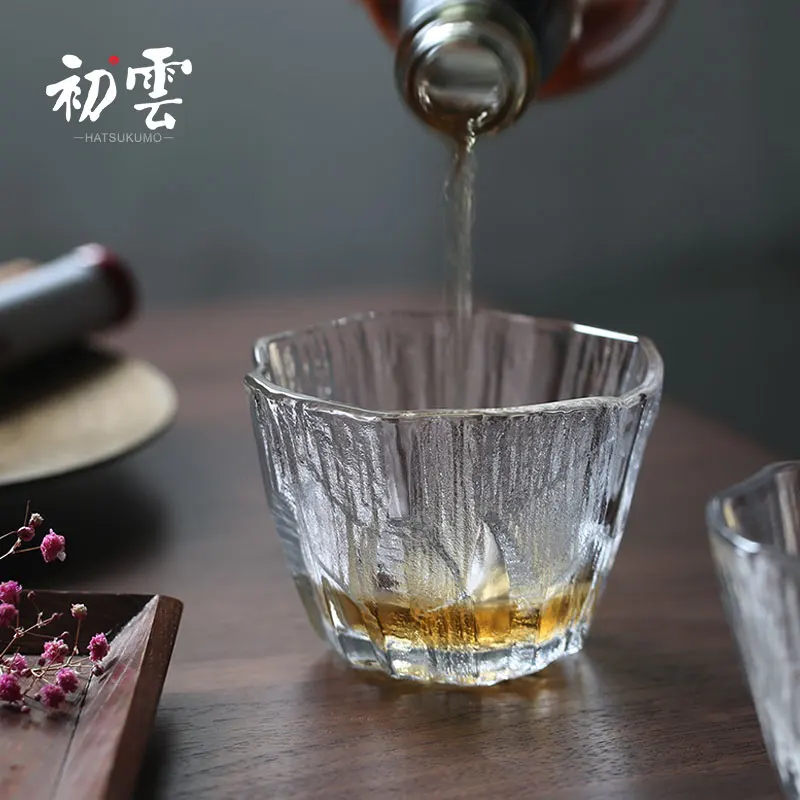 2021 nuevo hielo coraz&oacute;n taza japon&eacute;s anillo de cristal de whisky de vidrio de cerveza taza vaso de madera caja de regalo para hombres mujer ins estilo-2