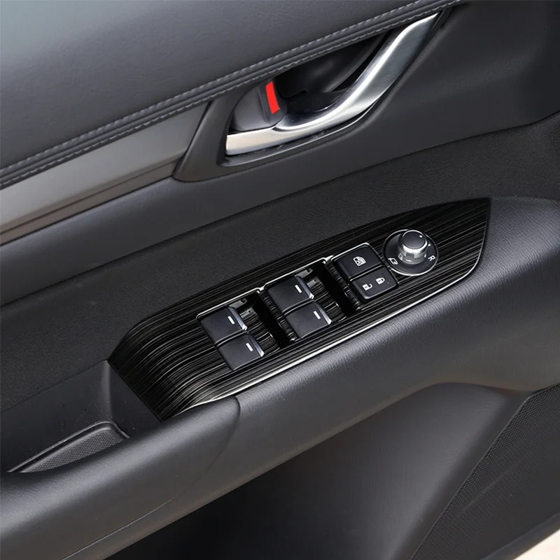 

Car Interior Door Armrest Panel Window Switch Lift Buttons Cover Trim Sticker For MAZDA CX-5 CX5 CX 5 2017 2018 2019 Accessories