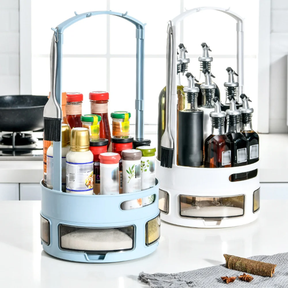 

1pc Rotatable Kitchen Storage Rack Rack Seasoning Organizer Rack