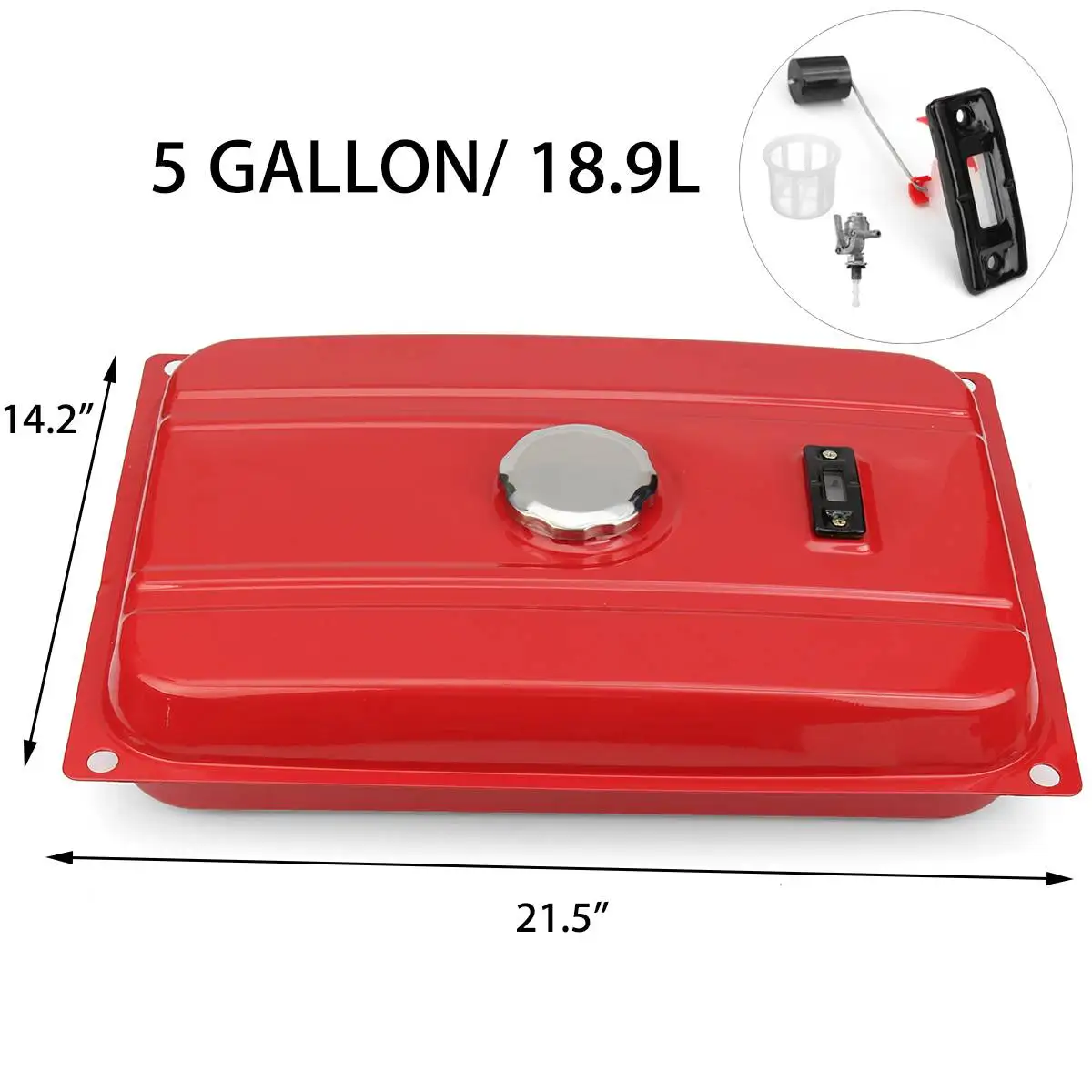 

5 Gallon 18.9L Generator Gas Fuel Tank Filter Cap Gauge Valve Petcock Universal For EC2500 Engine Parts