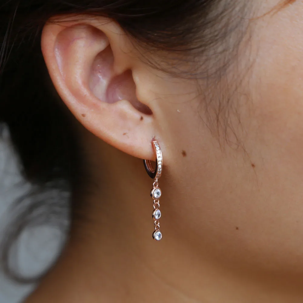 Модные элегантные круглые длинные серьги из стерлингового серебра 925 пробы с