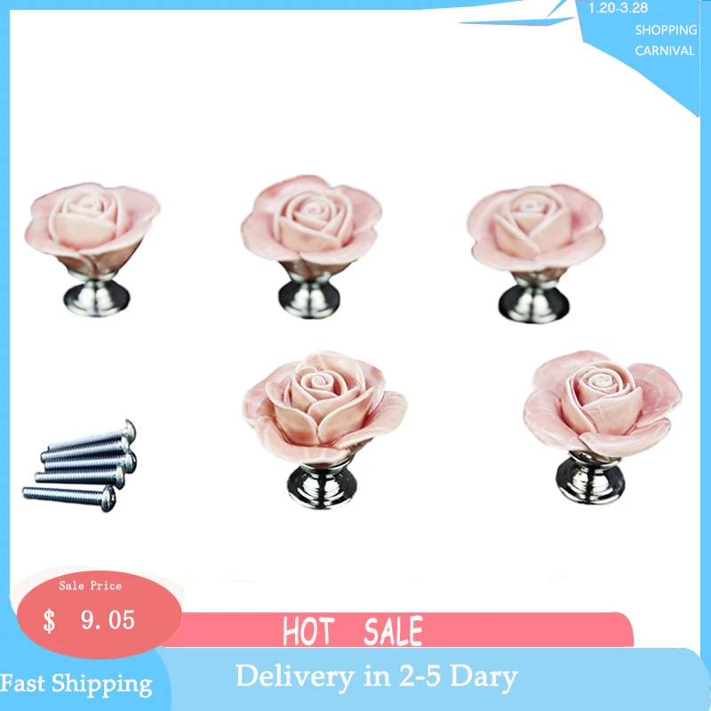 5 x розовая дверная мебель керамическая ручка фотообои с элегантным дизайном в