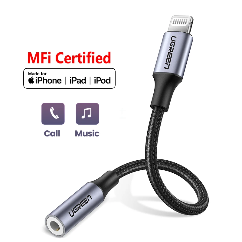 

Original MFI Lightning to 3.5mm Headphone Jack Adapter for iPhone 12 11 xs xr 8 7 plus apple ipad pro Audio converter AUX Cable