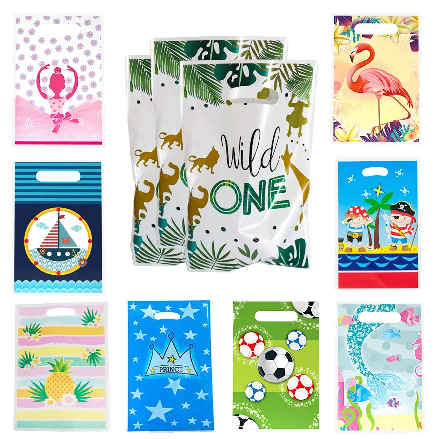10 шт мультяшный пластиковый подарочный пакет для дня рождения украшения детей
