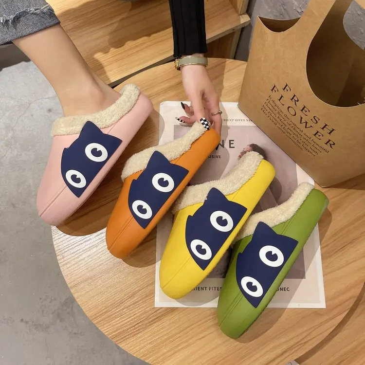 

2021 Unisex Home Winter Clogs Indoor Fur Warm Slippers Sandals For Women New Fashion Footwear Flops Mule Slides