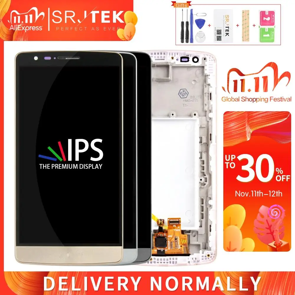 

For LG G3 Stylus LCD Display Touch Screen Matrix Digitizer Sensor Glass Replacement With Frame For LG G3 Stylus D690 Display