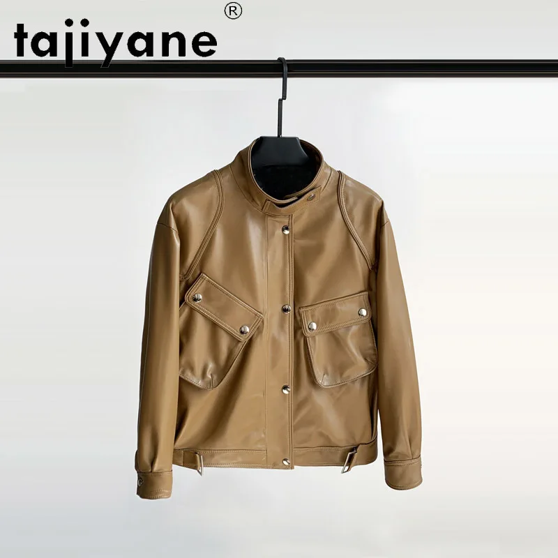 Tajiyane Spring Autumn Real Leather Clothes for Women Ladies Genuine Sheepskin Coats Woman Cloth Cargo Mujer Chaqueta TN2044