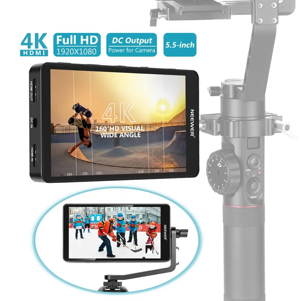 Neewer FW568 5 дюймовый полевой монитор камеры с 4K HDMI 8 4 В пост.|Мониторы| |