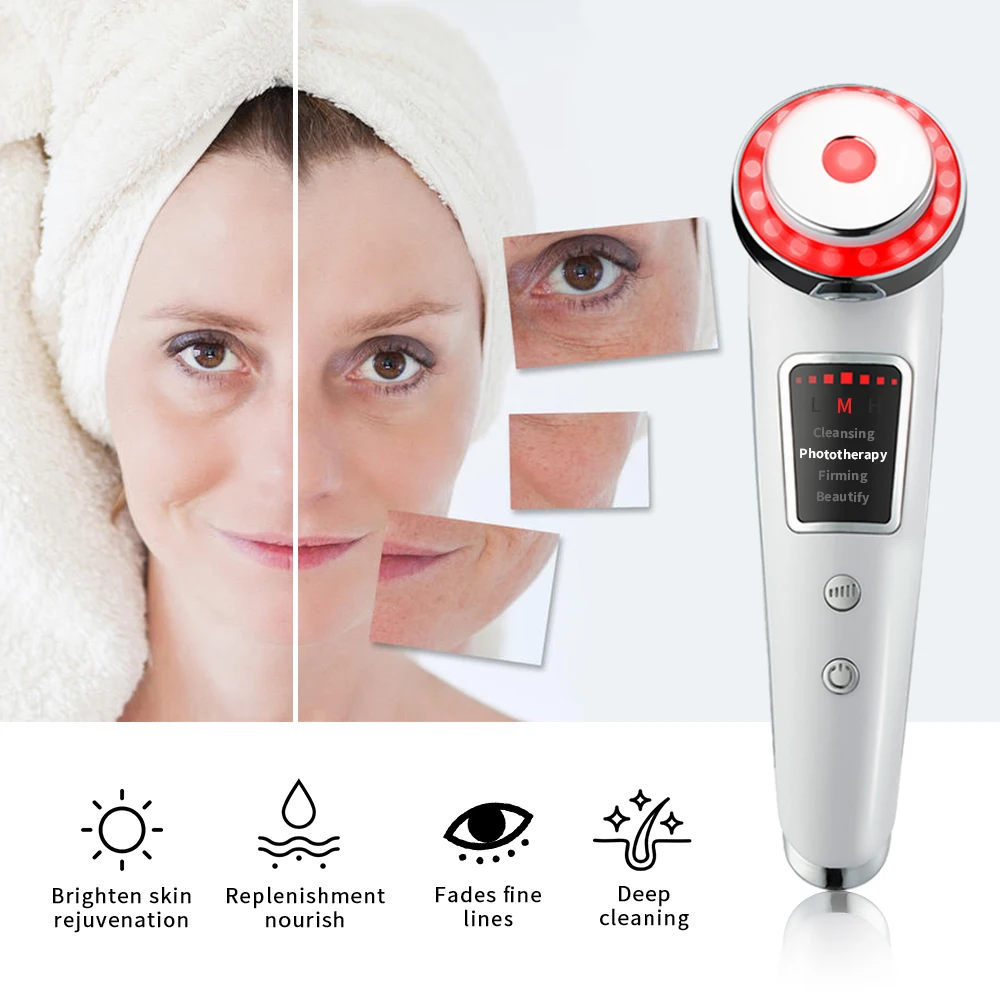 

EMS Facial Massager For Face skin rejuvenation LED light therapy Sonic Vibration Wrinkle Removal Skin Tightening Skin Care Tools