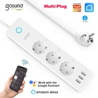 Умный дом TuyaSmart Life с независимым удлинителем питания и USB-портом, Gosund, управление через приложение, Совместимость с Alexa Google Home 16A