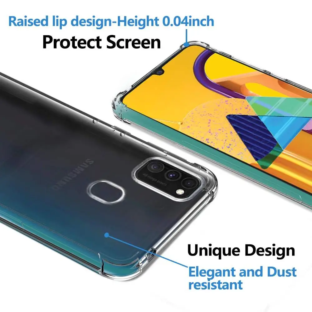 Прозрачный силиконовый чехол для samsung Galaxy M30s Reiforced Conrer бампер M30 защитный телефона
