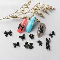 black series resin nail art deco frosted bow bear rabbit mixed and match 3d fingernail diy accessories 30100pcs