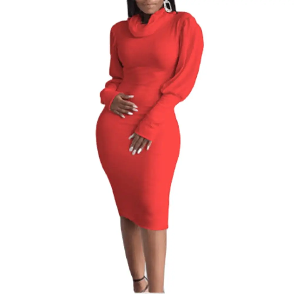 

Женское Фланелевое платье до колена, однотонное повседневное облегающее платье с длинным рукавом, плотное Фланелевое платье для вечерние на осень и зиму