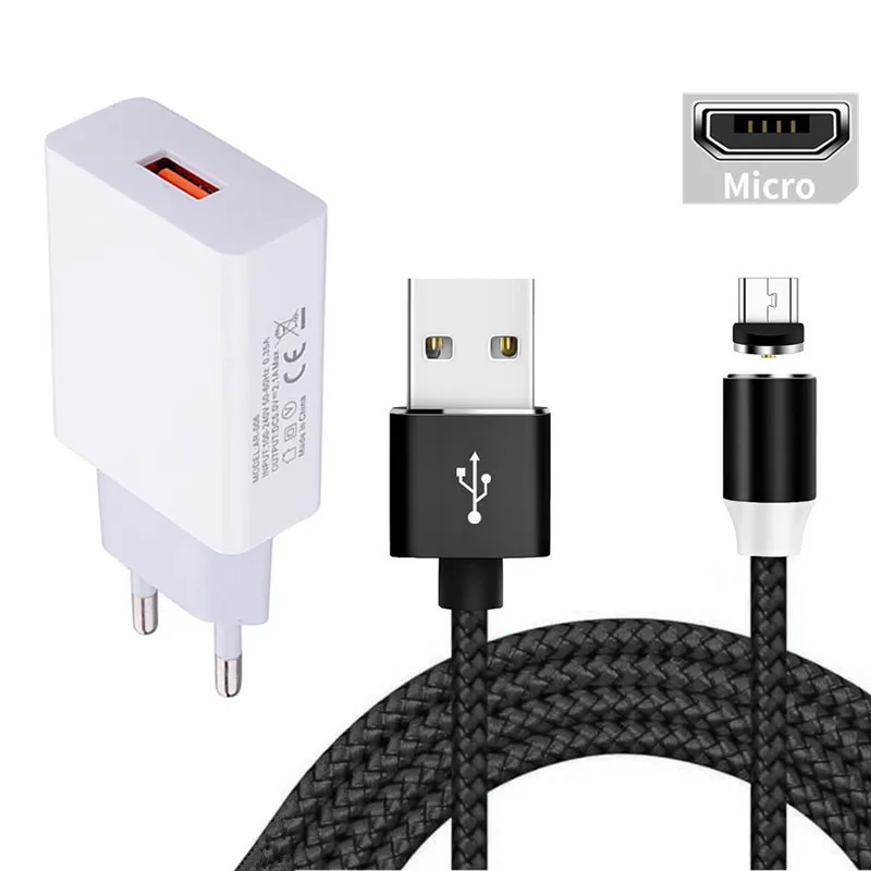 5V 2A USB зарядное устройство адаптер и магнитный Micro usb кабель для Samsung A11 J3 J7 J8 Xiaomi Redmi