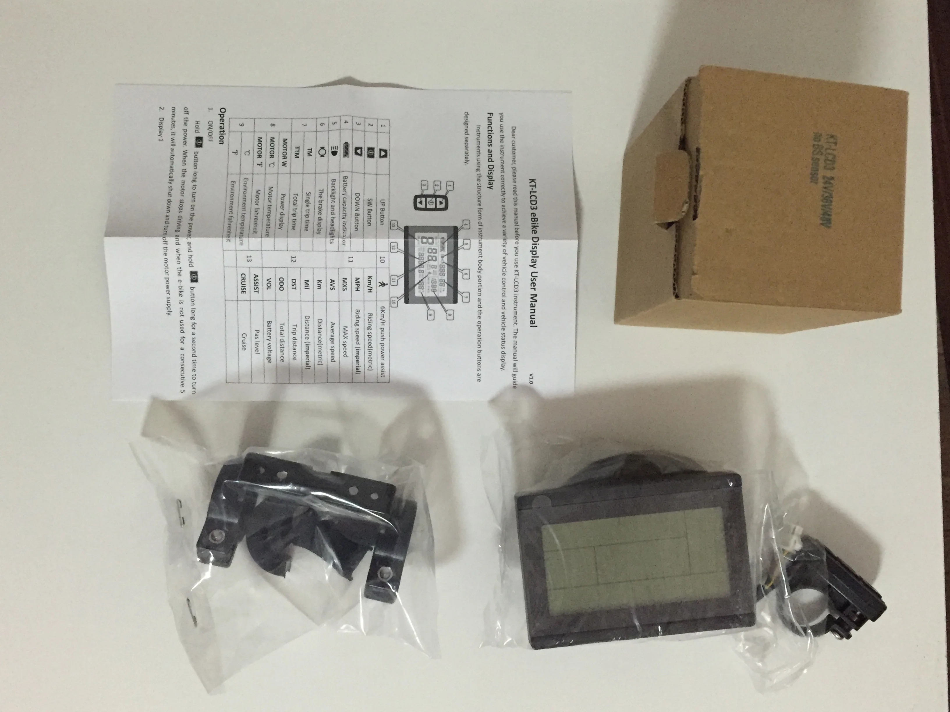 

24V 36V 48V Electric Bike Bicycle Intelligent Control Panel LCD3 Display for Ebike
