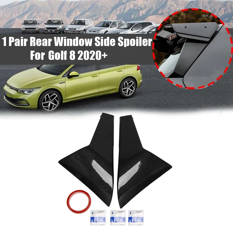 

Rear Window Side Spoiler Canard Splitter for GOLF 8 MK8 2020 2021 Tail Wing Deflector Trim Lip Carbon Fiber