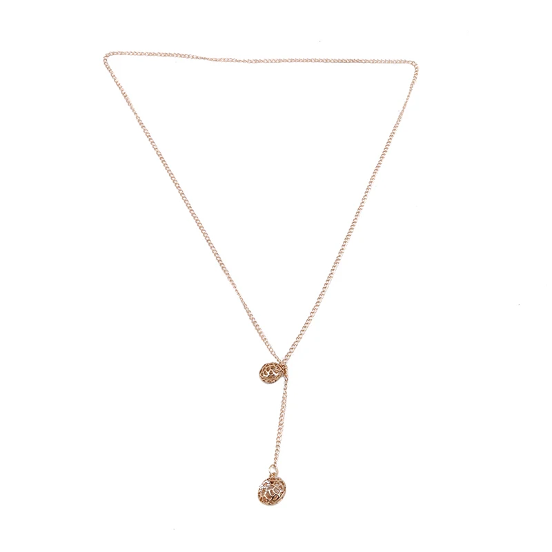 

New Arrival Women Rhinestone Sweater Necklace Lucky Hollow Balls Pendant Long Chain Necklace For Women Fashion Jewelry Gifts