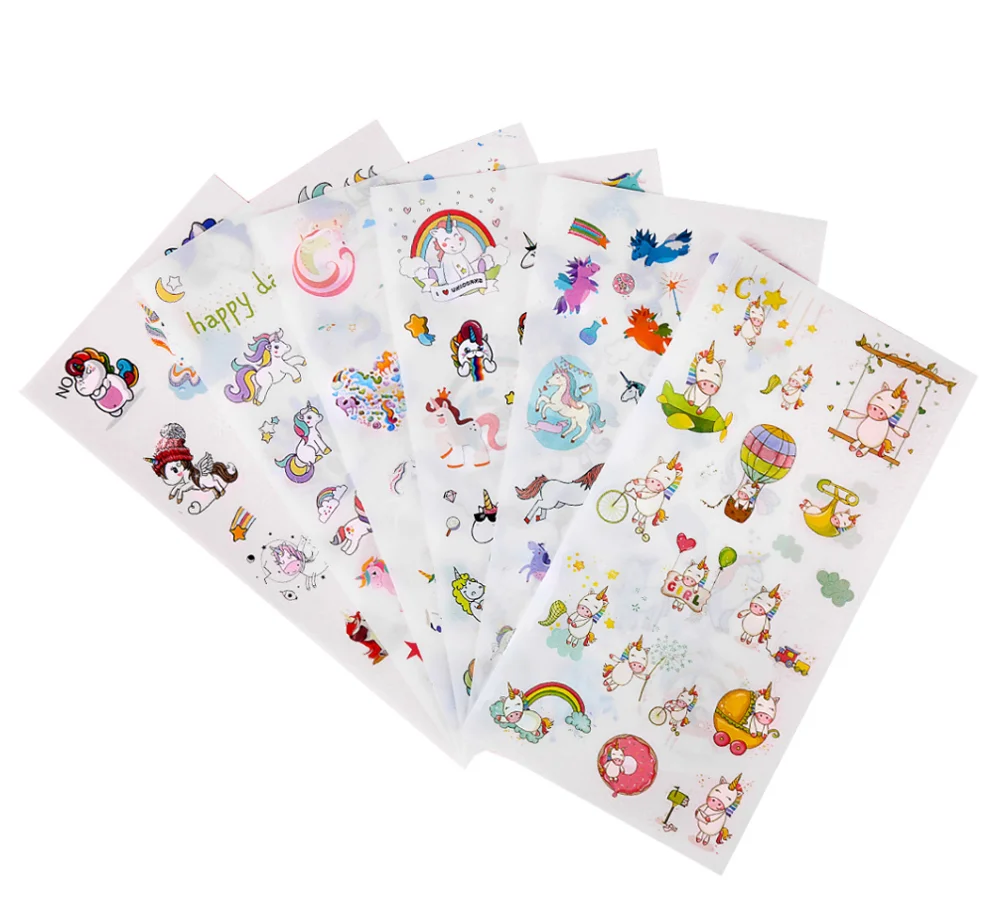 6 шт. ПВХ Единорог Декоративные Васи стационарные наклейки пуля журнал кавайный