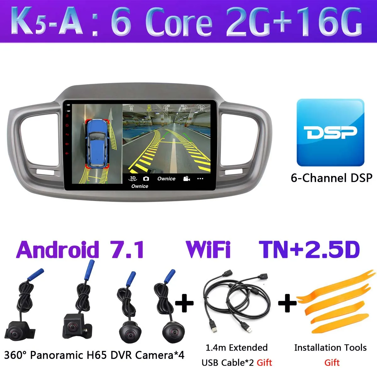 360°Pano ram ic камера Android 9,0 8 ядерный 4G ram+ 64G rom автомобильный DVD для Kia Sorento 3 Prime LHD gps радио - Цвет: K5-A