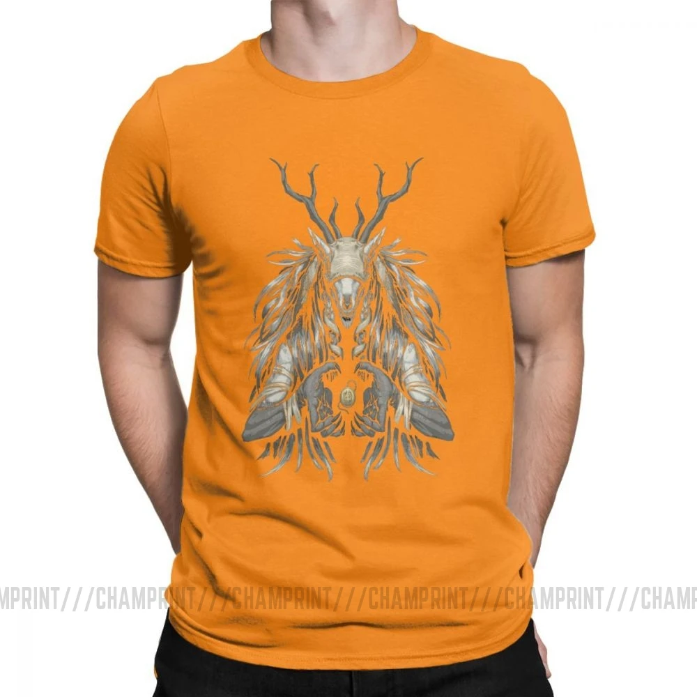 Мужская футболка The Supplicant, хлопок, футболки Vicar Amelia Bloodborne Scary Horror, футболка на Хэллоуин, топы с графическим принтом - Цвет: Оранжевый