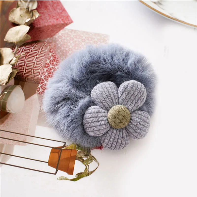 Осенне-зимние аксессуары для волос плюшевые мягкие резинки эластичная лента