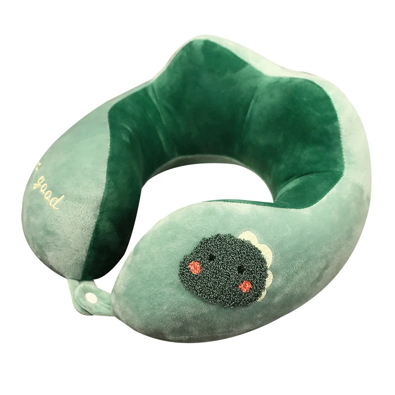 Портативная симпатичная U образная подушка для шеи с вышивкой и кольцом офиса