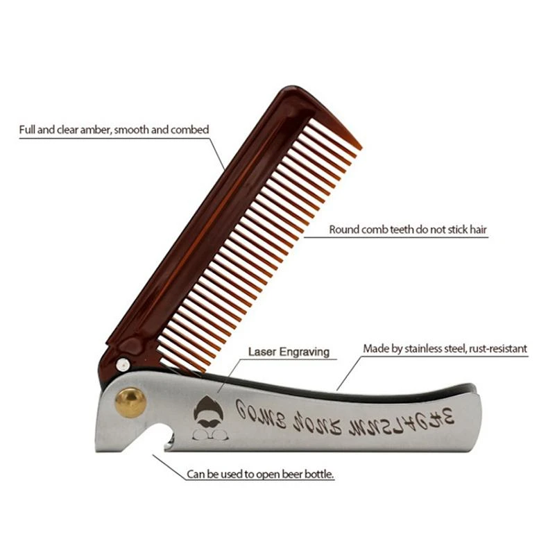 Портативный складной гребень для волос небольшой карманный зажим путешествия