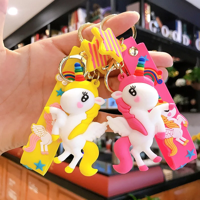

Rainbow Pony Cartoon Keychain Cute Car Keychain Creative Men's And Women's Schoolbag Pendant Girl Decoration Accessories Gift