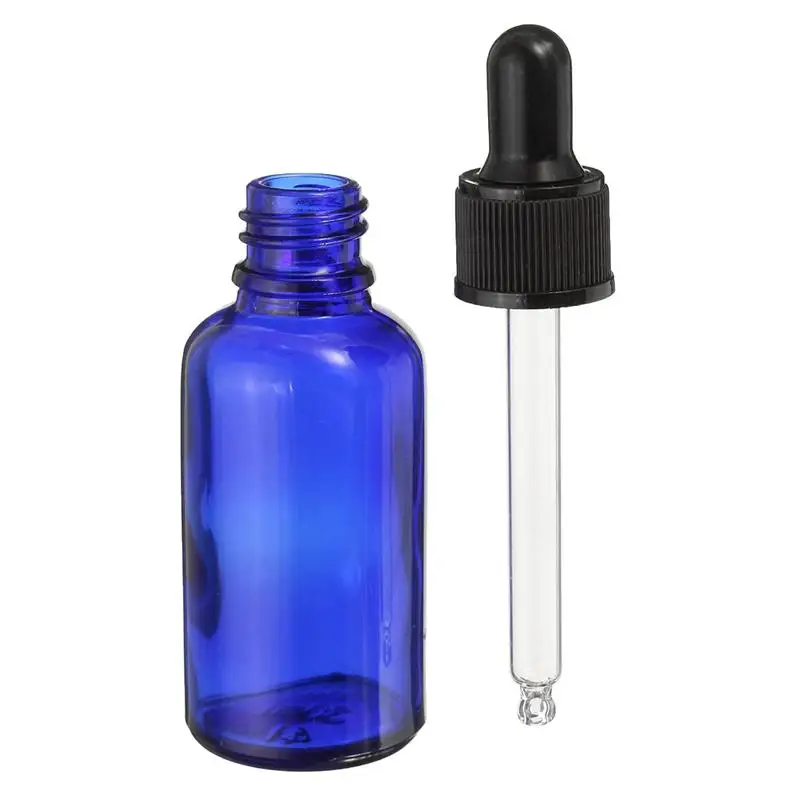 Empty Dropper Bottle Blue Essential Oil Glass Aromatherapy Liquid Brown 30ml Drop For Massage Pipette Bottles Refillable | Красота и