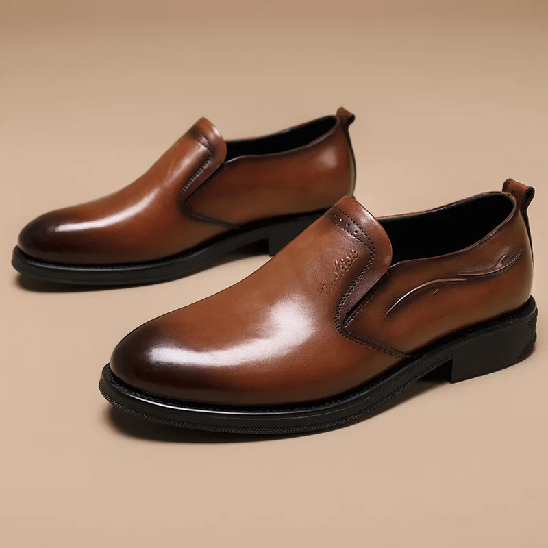 

Summer new style first layer cowhide men's leather shoes, men's leather one-step overshoes, casual shoes, soft-soled men's shoes