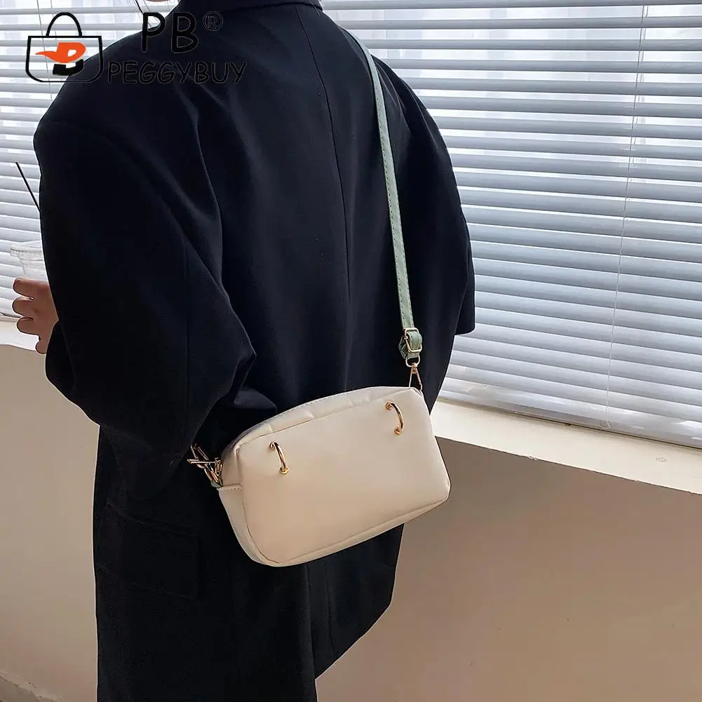 

Women Designer Handbag Vintage Women Contrast Color PU Leather Small Handbags Shoulder Underarm Bags Soft Leather