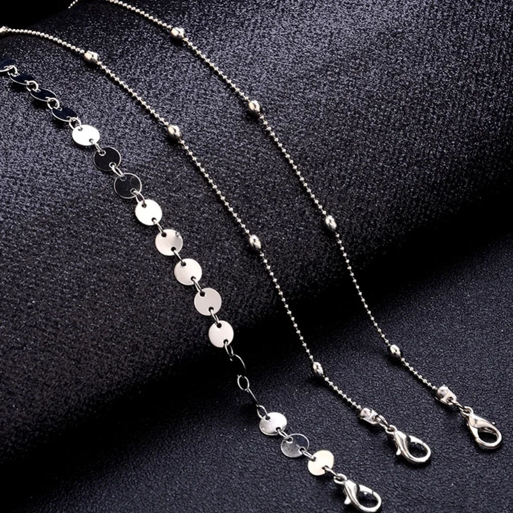 3 шт./компл. пляжные Стиль цепи браслеты крошечные блестки заявление ножные из