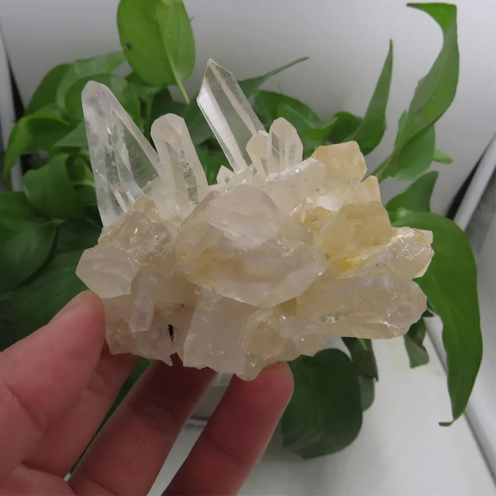 Редкий 235 г натуральный камень аура кварцевый белый кристалл Кластерные точки