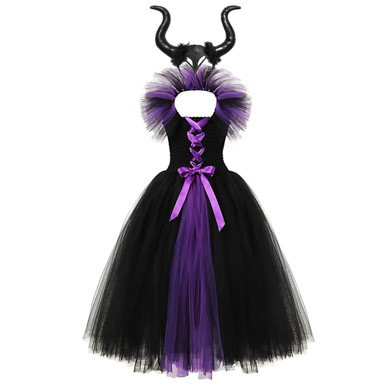 VOGUEON потомки 3 пачка для девочек платье детей Maleficent Uma Одри мал ЕВИ костюм принцессы вечерние костюмы на Хэллоуин - Цвет: Maleficent