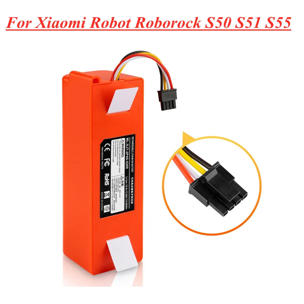 Оригинальный аккумулятор для робота пылесоса Xiaomi Roborock S50 S51 S55 запасные части 14 4 В