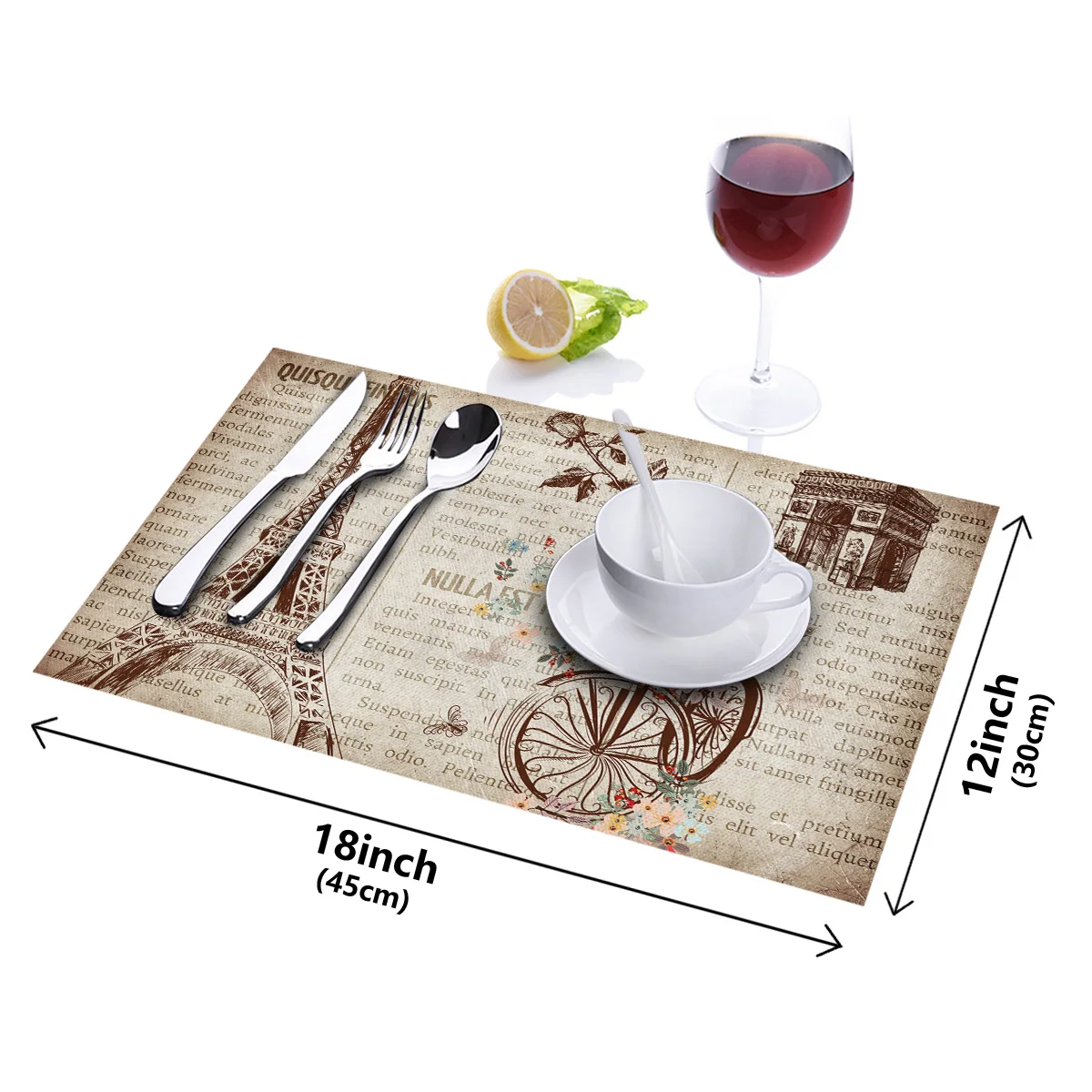 4 6 штук в партии комплект Коврики на стол газета Эйфелева башня печатных Столовая