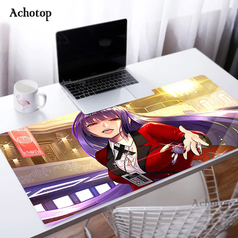 kakegurui yumeko jabami large anime mousepad gamer xl gaming mouse pad rubber locking edge big fashion laptop notebook desk mat free global shipping