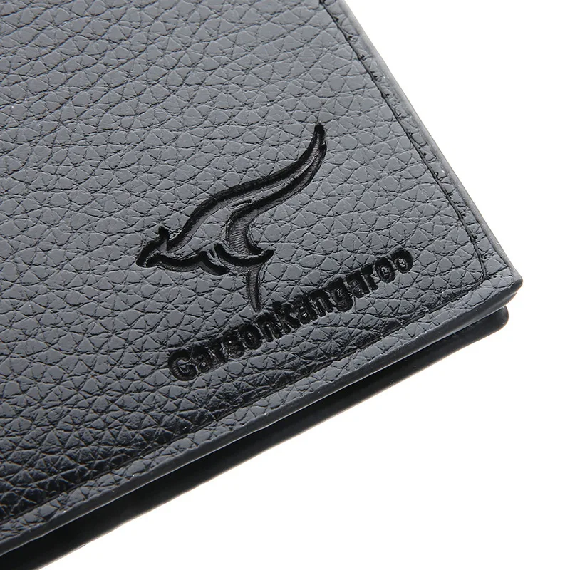 Мужской кошелек из искусственной кожи короткий двойной держатель для карт сумка