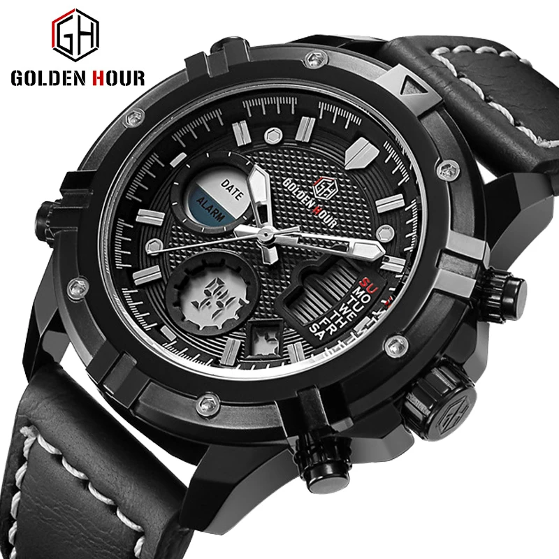 Goldenhour спортивные часы для мужчин Роскошные мужские от топ бренда s кварцевые