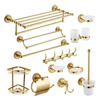 ZGRK Bathroom Accessories Golden Toilet Paper Holder Towel Rack Tissue Holder bathroom fixtures Bath Hardware Set