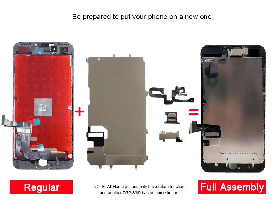 Завершенный ЖК-дисплей для iPhone 7 7 Plus 8 8 Plus Превосходное качество ЖК-экран сборка Замена с фронтальной камерой+ динамик+ подарок