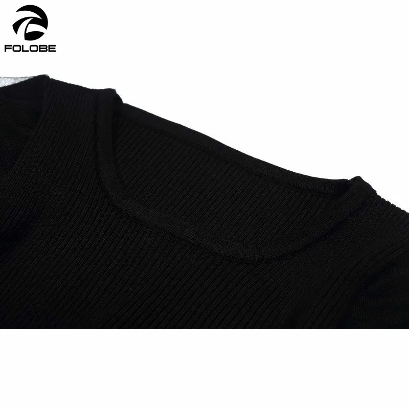 Осенне-зимний свитер с вышивкой золотой пуловер круглым вырезом и длинными