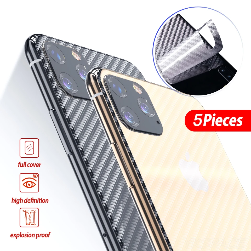 5 шт полная крышка задняя мягкая углеродное волокно матовая пленка для iPhone 11 Pro Max 11pro прочная полупрозрачная задняя защита экрана