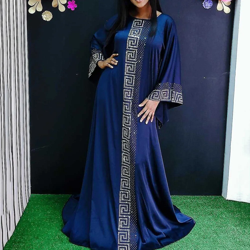 Длинное платье в мусульманском стиле раннее исламском имитация звезд шелк