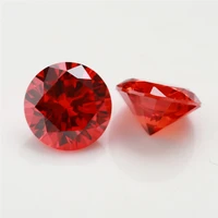 100pcs 4 10mm 5a gems stones wholesale jewelry orange red round shape diamond cut cz stone cubic zirconia for jewelry