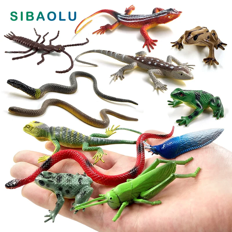

Simulation Frog Grasshopper Insect Snake Lizard Figurine Animal Model Home Decor Miniature Fairy Garden Decoration Accessories