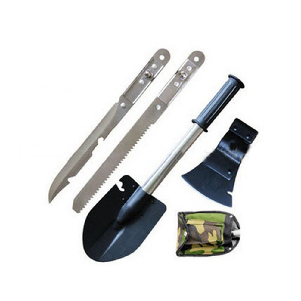Four in One Folding Multifunctional Shovel Camping Axe Blade Outdoor High-carbon Steel Folding Saw Travel Garden Camping Tools
