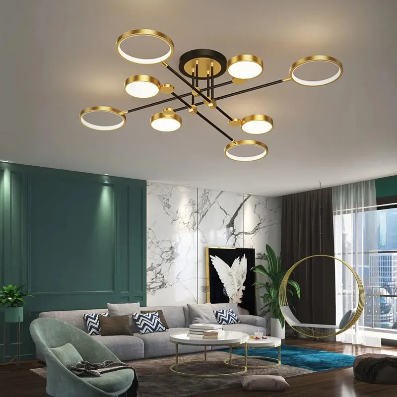 

New Modern LED Ceiling Chandelier Lighting For Living Room Bedroom Gold Frame Aluminum Dropshipping Indoor Fixture Light Lustres